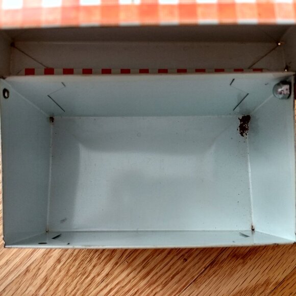 Vintage 60s Snoopy Recipe Box Peanuts Gang Charlie Brown Tin Metal - Picture 6 of 16